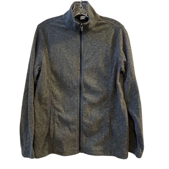 Lands' End Women's Gray Fleece Full Zip Jacket Size S Casual Pockets - Picture 1 of 11